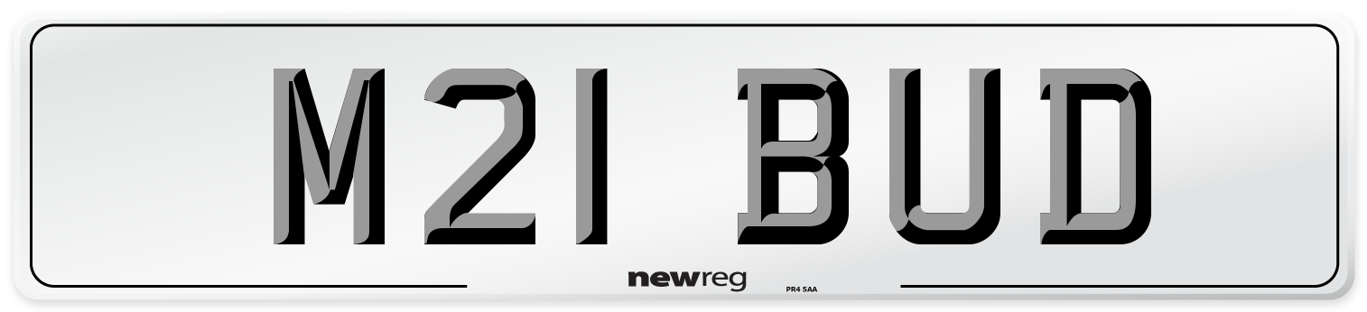 M21 BUD Number Plate from New Reg